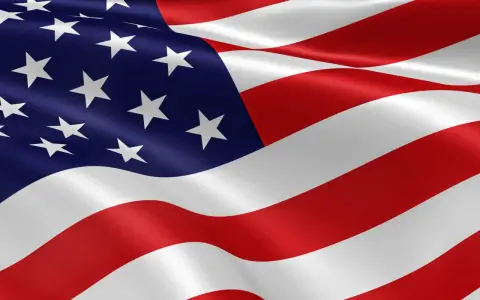 Flaga USA, z jej niebieskim polem i białymi gwiazdami, symbolizuje jedność. Ile gwiazdek ma flaga USA? 50, po jednej na każdy stan.
