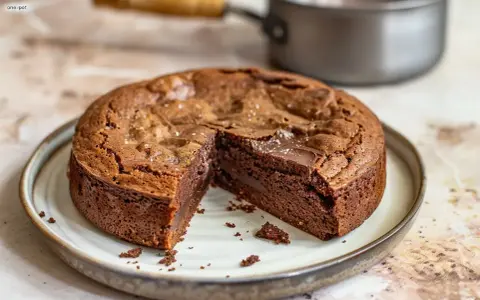 En saftig kladdkaka med en härlig chokladkärna, perfekt för en fika.