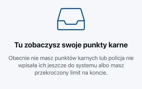 Ikona folderu i tekst: "Tu zobaczysz swoje punkty karne". Informacja, że punkty karne kasują się po pewnym czasie lub gdy przekroczono limit.
