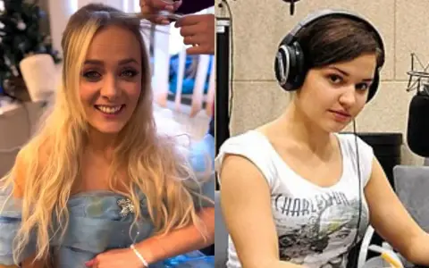 Ola Radwan, znana z "Jaka to melodia?", w dwóch odsłonach: przygotowania do występu i w studiu nagraniowym.