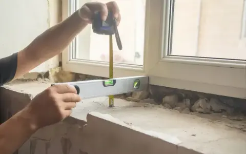 Precyzyjne pomiary to klucz do tego, jak zmierzyć parapet wewnętrzny. Poziomica i miarka pomagają w pracach remontowych.