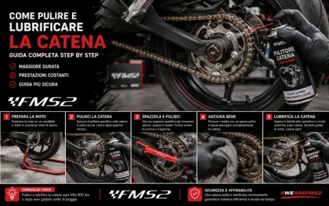 Guida passo passo su come pulire e lubrificare la catena della moto per maggiore durata e sicurezza.