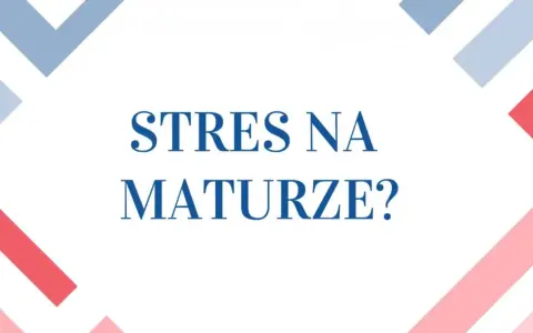 Stres na maturze? To pytanie towarzyszy wielu maturzystom. Grafika z pytaniem o stres na maturze, w tle kolorowe geometryczne wzory.
