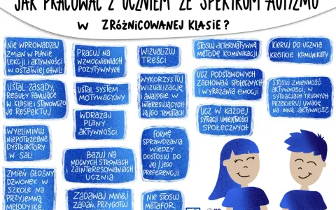Ciekawostki o autyzmie: wskazówki dla nauczycieli, jak pracować z uczniem w zróżnicowanej klasie. Wizualizuj treści, stosuj wzmocnienia pozytywne.