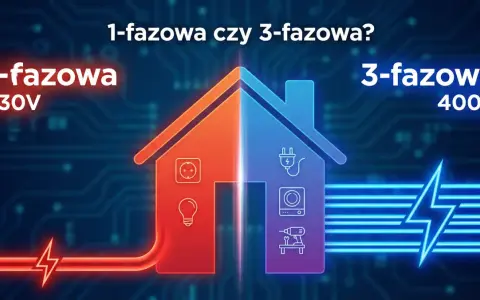 Dom podzielony na 1-fazowy (230V) i 3-fazowy (400V). Wybierz odpowiedni prąd siła dla swoich potrzeb.