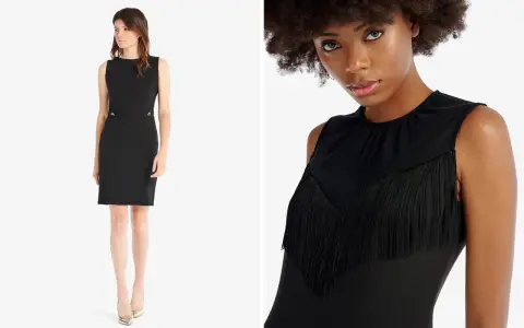Come abbinare un tubino nero: un modello classico e uno con frange per un look audace.