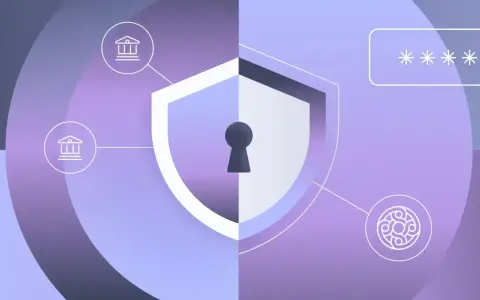 Shield with keyhole, bank icons, and password field symbolize a secure FDIC insured deposit sweep program.
