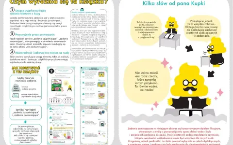 Książka z zadaniami matematycznymi dla dzieci, pełna humoru i ilustracji z panem Kupką. Pomaga w nauce dodawania i odejmowania.
