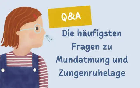 Q&A: Häufige Fragen zu Mundatmung und Zungenruhelage. Ein Mädchen atmet durch den Mund.