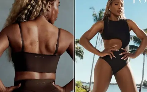 Serena Williams, mostrando su físico atlético. Su serena williams peso y altura son un testimonio de su dedicación.