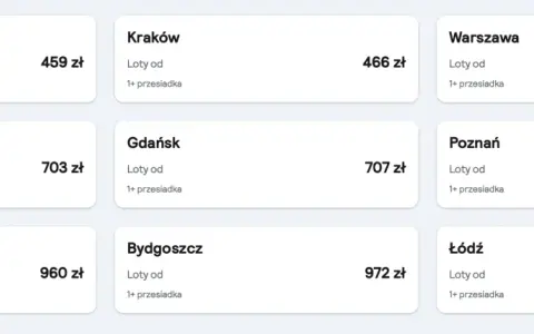 Tanie loty na majówkę z różnych miast Polski: Wrocław od 459 zł, Kraków od 466 zł, Warszawa od 663 zł.