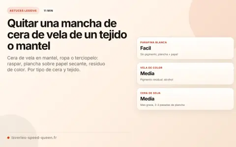 Guía para quitar manchas de cera de vela en tejidos. Aprende como limpiar las ceras de colores de manteles y ropa.