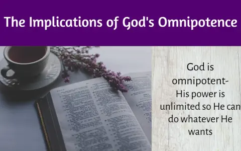 God is omnipotent- His power is unlimited so He can do whatever He wants. The Bible verse discusses God's omnipotence.