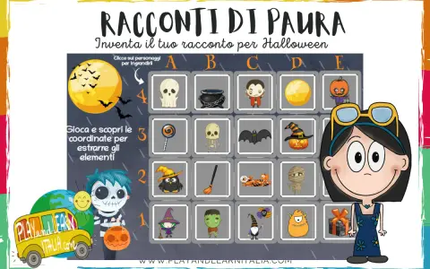 Un gioco per creare il racconto del brivido scuola primaria con personaggi di Halloween.