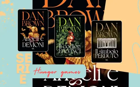 Copertine dei libri "Angeli e Demoni", "Il codice da Vinci" e "Il simbolo perduto" della trilogia di Dan Brown.