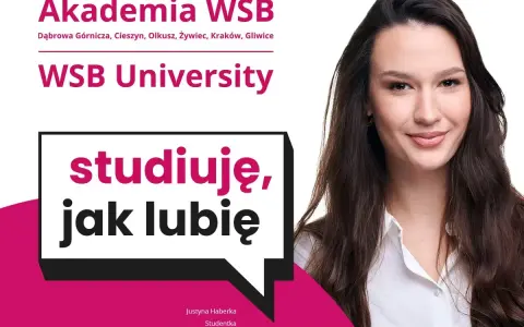 Uśmiechnięta studentka WSB University, Justyna Haberka, studiuje psychologię menedżerską.