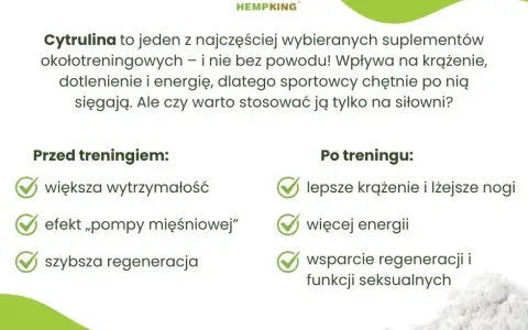 Cytrulina przed treningiem: pompa, siła i regeneracja jak to działa?