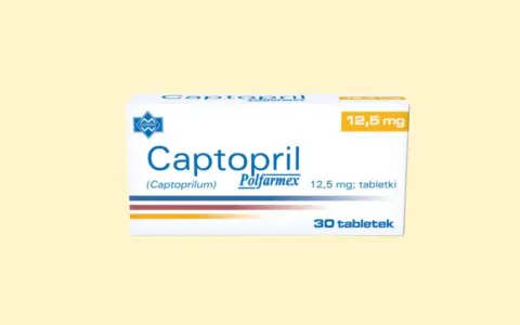 Opakowanie leku Captopril 12,5 mg, zawierające 30 tabletek.
