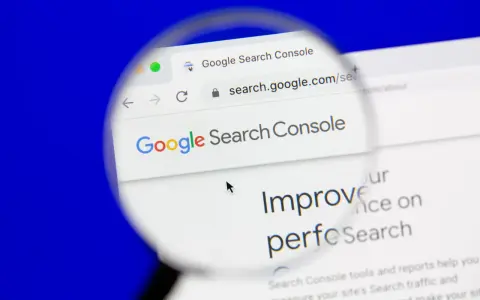 Google Search Console pomaga w indeksowaniu strony. Widok strony z lupą.