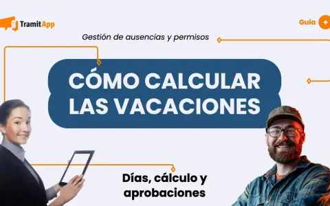Guía sobre cómo se cuentan las vacaciones, con dos personas sonriendo y el título "Cómo calcular las vacaciones".