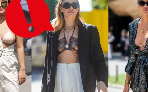 Moda audace: reggiseno sopra la maglia, un trend che rompe gli schemi.
