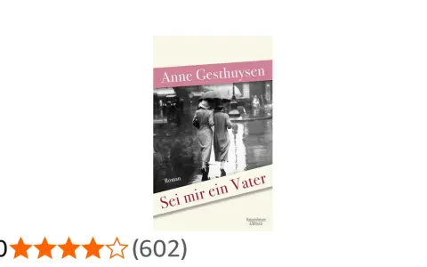 Buchcover: Zwei Frauen mit Regenschirm im Regen, Titel "Sei mir ein Vater" von Anne Gesthuysen.