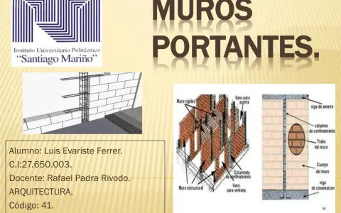 Ilustración de un muro apilastrado con detalles de construcción, columnas de confinamiento y vigas.