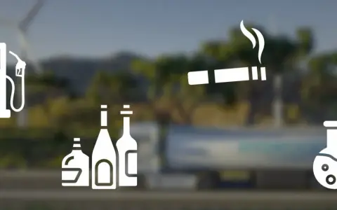 Stacja paliw, butelki alkoholu, papieros i probówka. Co to jest? To symbole różnych substancji, które mogą wpływać na nasze zdrowie i środowisko.