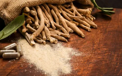 Racines d'ashwagandha en vrac et en gélules, poudre fine. Attention à l'ashwagandha danger potentiel.