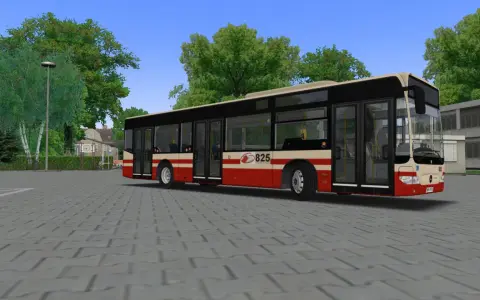 Autobus MZK Jelenia Góra z numerem 825 stoi na placu.