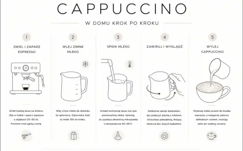 Jak zrobić cappuccino krok po kroku: zmiel kawę, spień mleko, połącz je z espresso, a na koniec stwórz latte art.