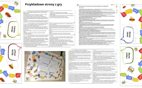 Gra "Budowanie mostu" - plansza z pytaniami i elementami do gry, zachęca do wspólnej zabawy i dyskusji.