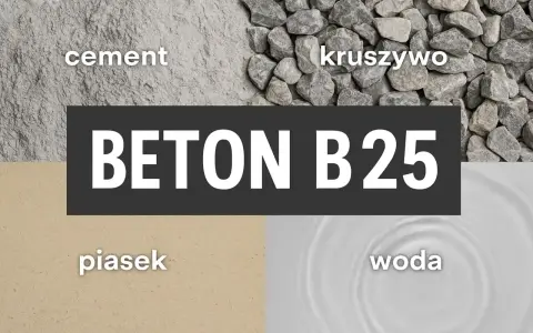 Składniki betonu B25: cement, kruszywo, piasek, woda. Poznaj suche beton proporcje.