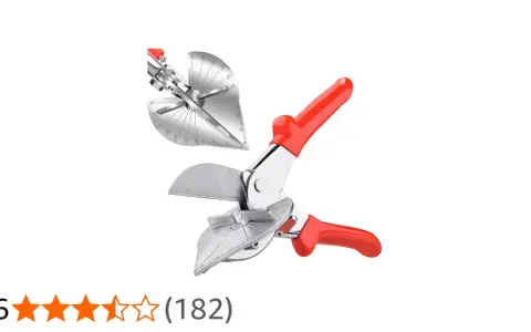 Herramienta para cortar a inglete con cuchillas afiladas y guías de ángulo precisas. Ideal para trabajos de carpintería y bricolaje.