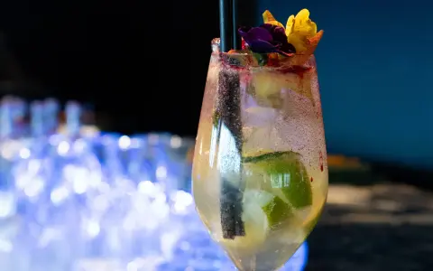 Orzeźwiający drink Hugo, z limonką, lodem i kwiatową dekoracją. Idealny przepis na lato.