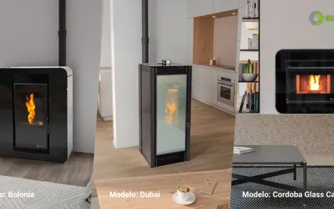 Estufas de pellets canalizables: modelos Bolonia, Dubai y Córdoba Glass. Calidez y diseño para tu hogar.