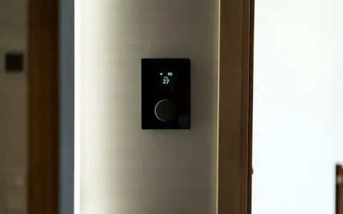 Nowoczesny panel sterowania ogrzewaniem domu pokazuje 27 stopni.
