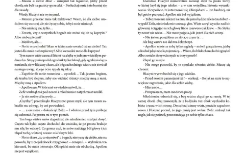 Zefir, bóg wiatru zachodniego, rozmawia z Hiacyntem.