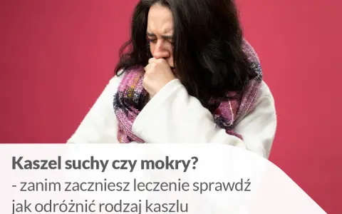 Kobieta z **uporczywym suchym kaszlem u dorosłego** zakrywa usta dłonią, ubrana w szalik.