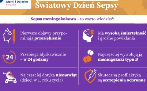 Sepsa meningokokowa jest groźna, bo szybko postępuje, ma wysoką śmiertelność i groźne powikłania. Najczęściej dotyka niemowląt.