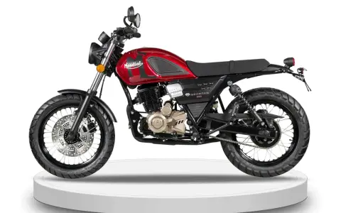 Moto Mondial Spartan 250 roja, ideal para quienes buscan un permiso A2 que puedo conducir. Estilo retro y moderno.