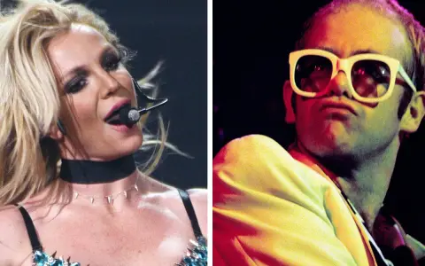Britney Spears i Elton John na scenie.