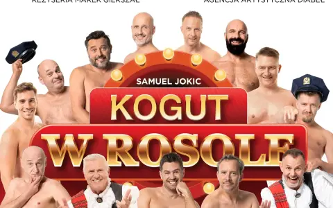 Siedmiu mężczyzn, jak na "serca na odwyku", w komediowym spektaklu "Kogut w rosole".