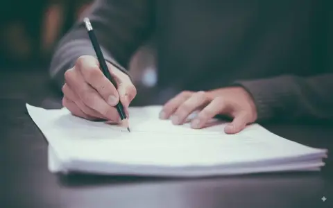 Main tenant rédige une demande d'autorisation pour une toiture en bac acier.