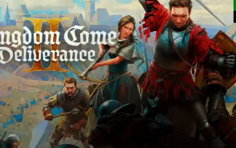 La portada de Kingdom Come Deliverance 2 muestra a guerreros en combate medieval, con un caballero de rojo en primer plano.