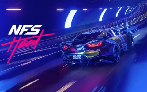 NFS Heat, część serii Need for Speed, z neonowym tunelem i sportowym autem.