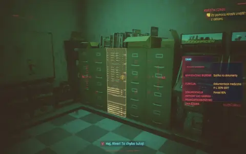 W grze Cyberpunk 2077, w misji "Kwestia czasu", gracz szuka szafki z aktami.