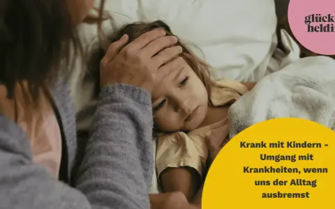 Mutter kümmert sich um krankes Kind, während Vater arbeitet. Ein alltäglicher Kampf, wenn die Kleinen krank sind.