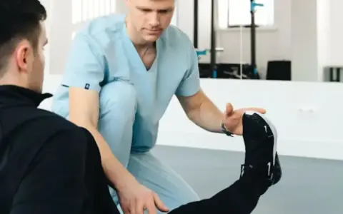 Fizjoterapeuta sportowy pomaga pacjentowi w ćwiczeniach. Zastanawiasz się, ile zarabia fizjoterapeuta sportowy?