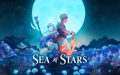 Dos héroes, un bastón y una espada llameante, bajo una luna gigante. ¡Una guía para Sea of Stars!